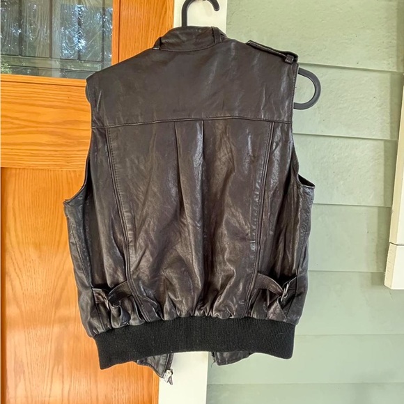 Sandro leather vest jacket zip up - Picture 4 of 4